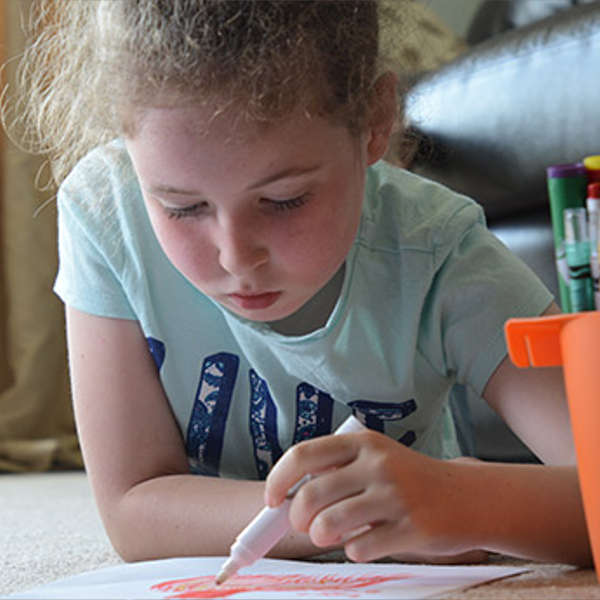 Photo of a child drawing 