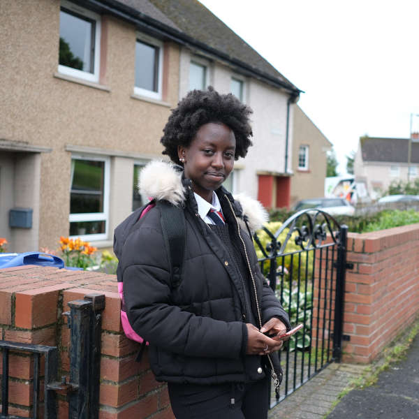 Photo of a teenager on her way to school