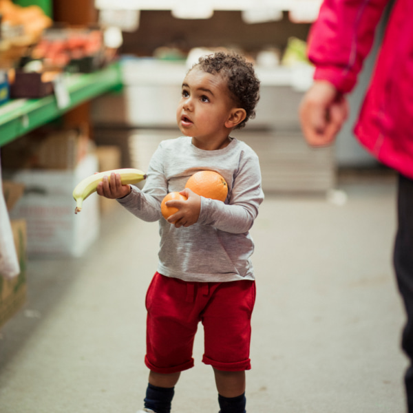 Photo of toddler shopping