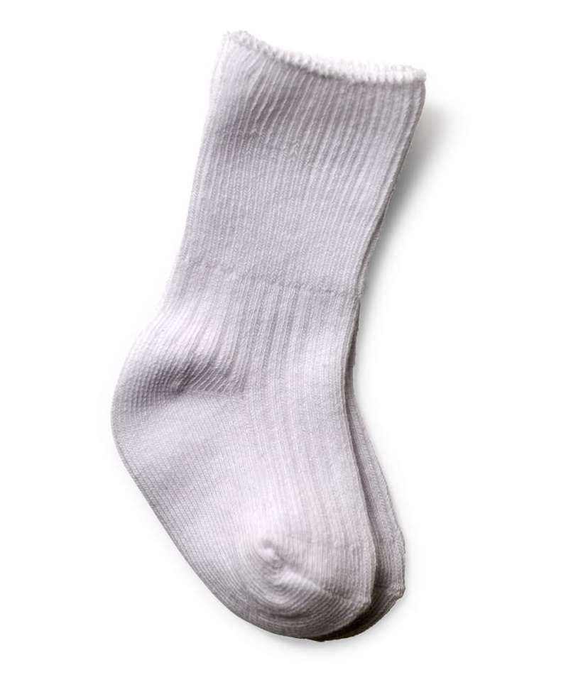 White baby socks from the Baby Box