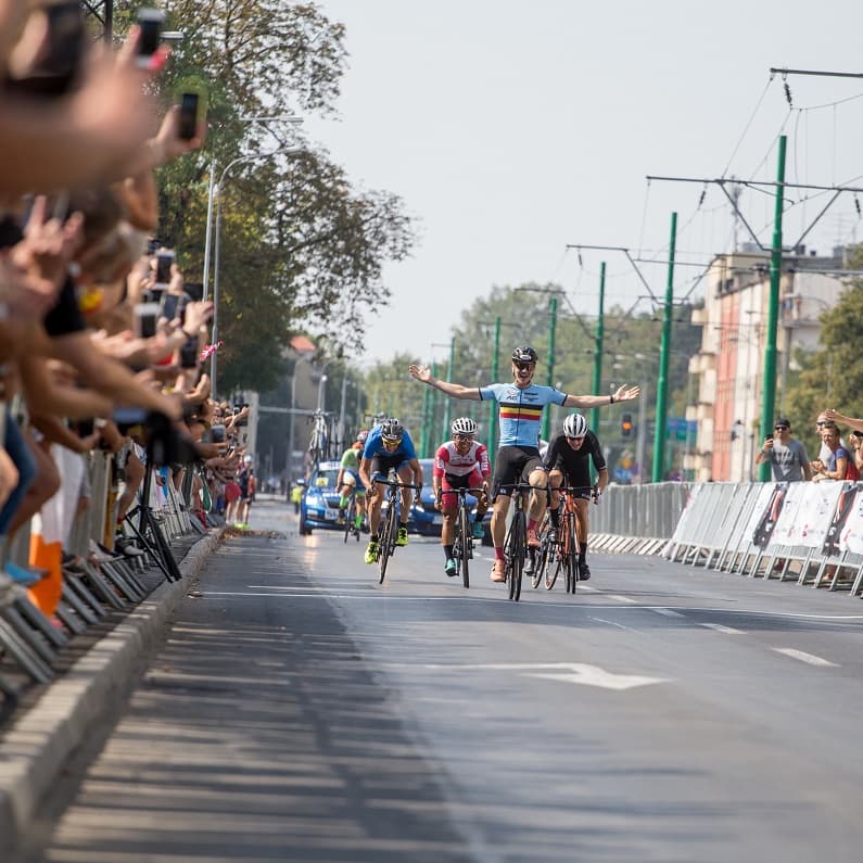 Cyclists taking part in a road race